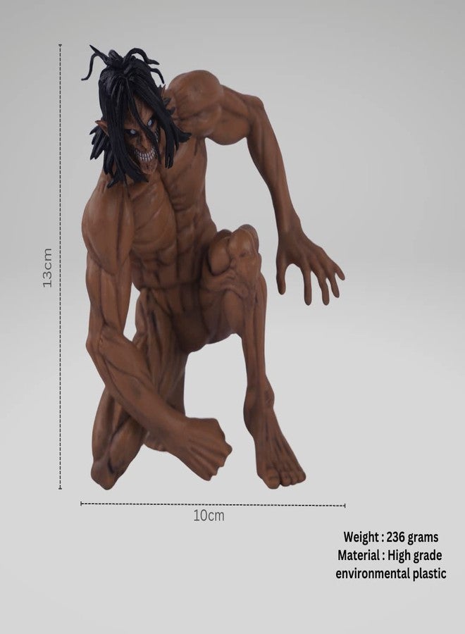 Offo Eren Yeager Action Figure - Attack on Titan Anime Collectible Statue [18cm] for Display Shelf, Room Decor, Office Desk - Gift for Fans & Collectors - Image 3